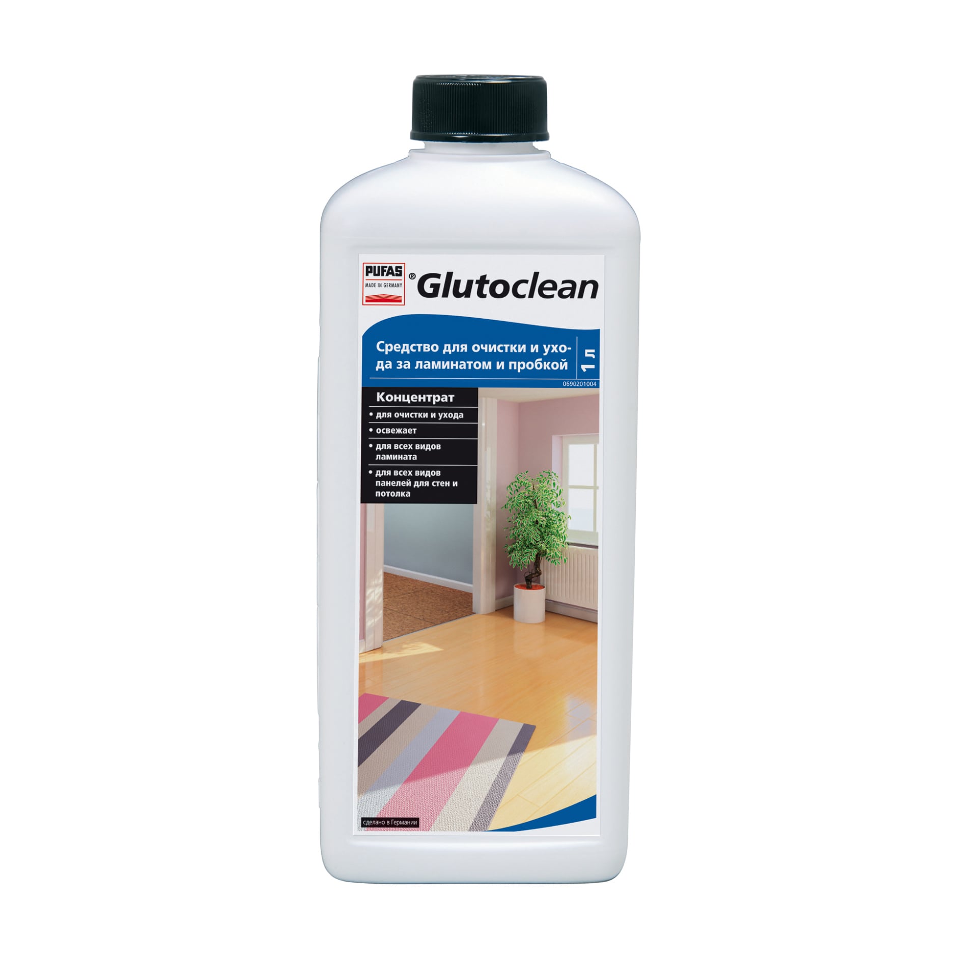 Засіб для очищення і догляду за ламінатом і пробкою Glutoclean, 1 л